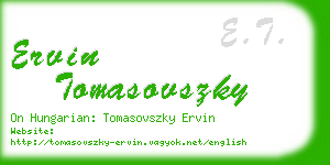 ervin tomasovszky business card
